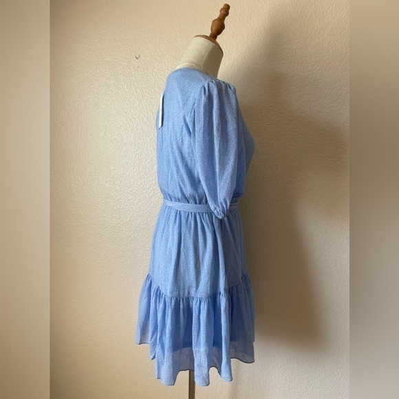 BIN#14 - French Kiss Powder Blue Dot Print Summer Dress Small - Picture 7 of 9
